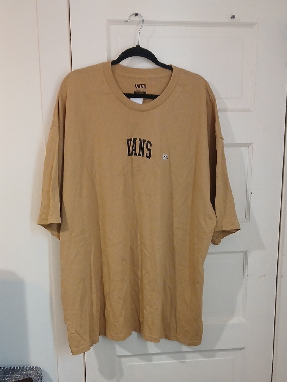 Vans Tan Crewneck Short Sleeve T-Shirt with Small Center Logo